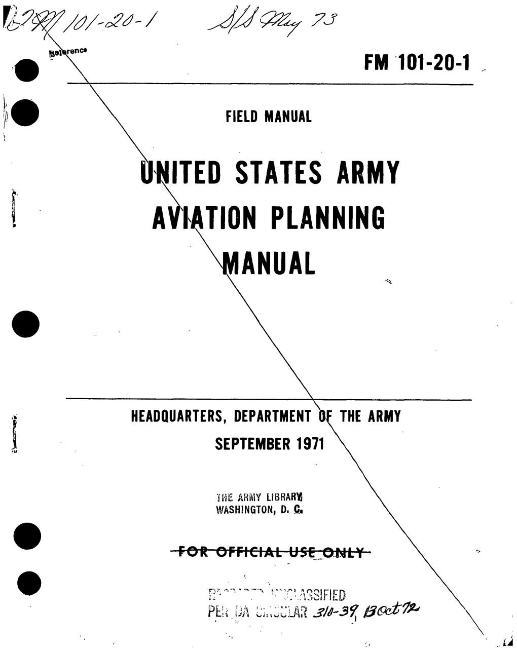 United States Army Aotation Planning ^Manual