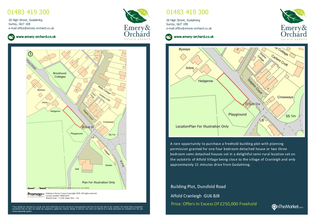 Building Plot, Dunsfold Road Alfold Cranleigh GU6 8JB