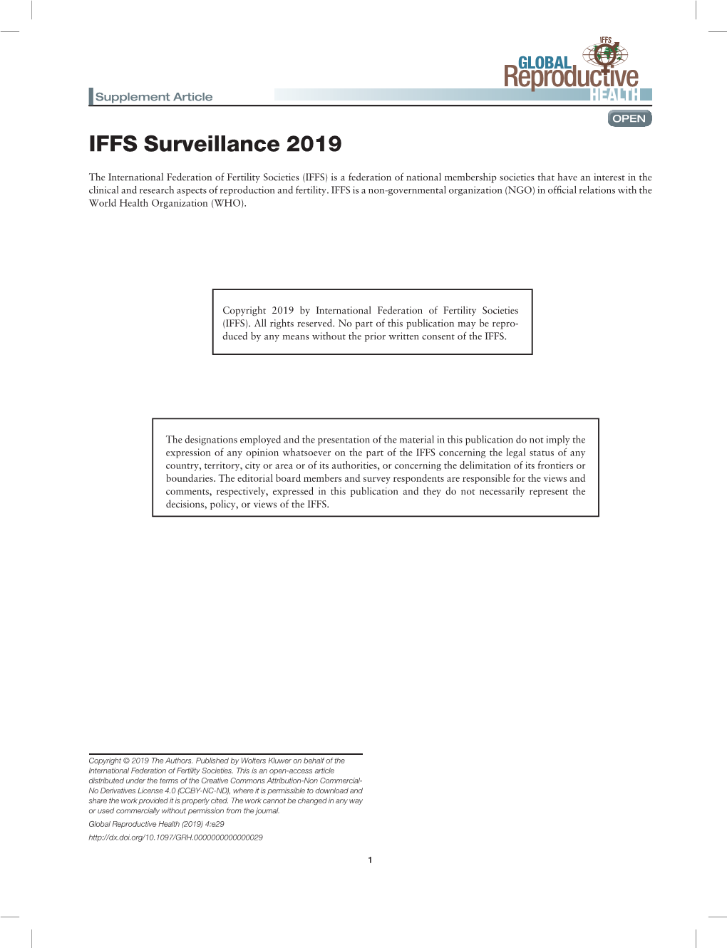 IFFS Surveillance 2019