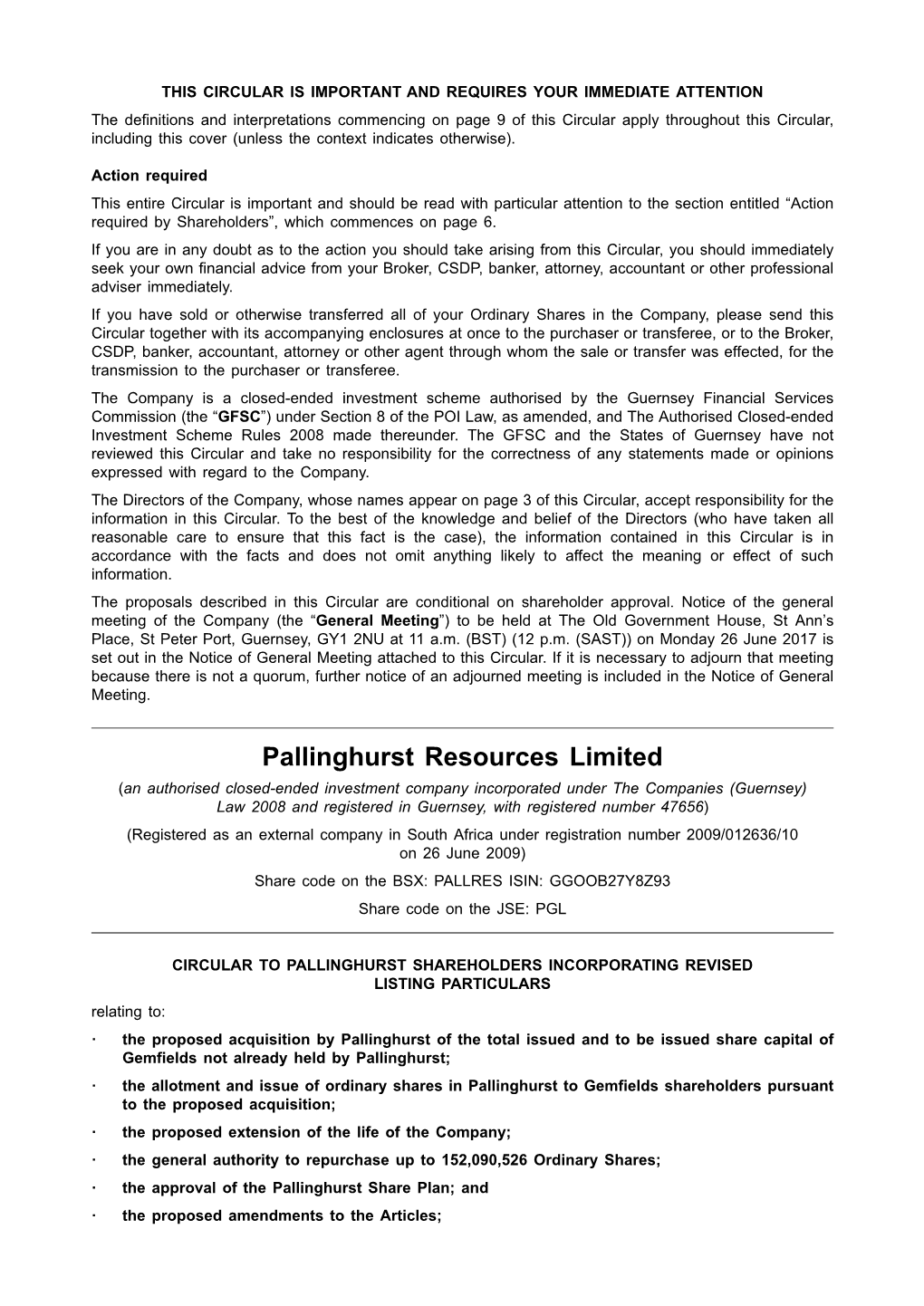 Pallinghurst Resources Limited