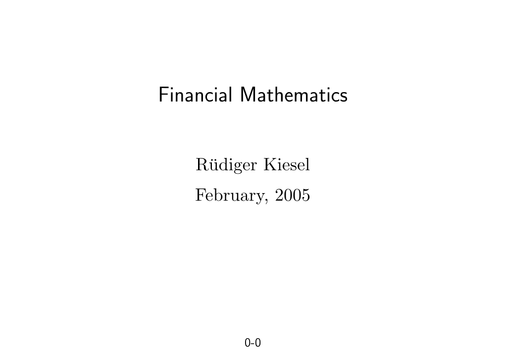 Financial Mathematics