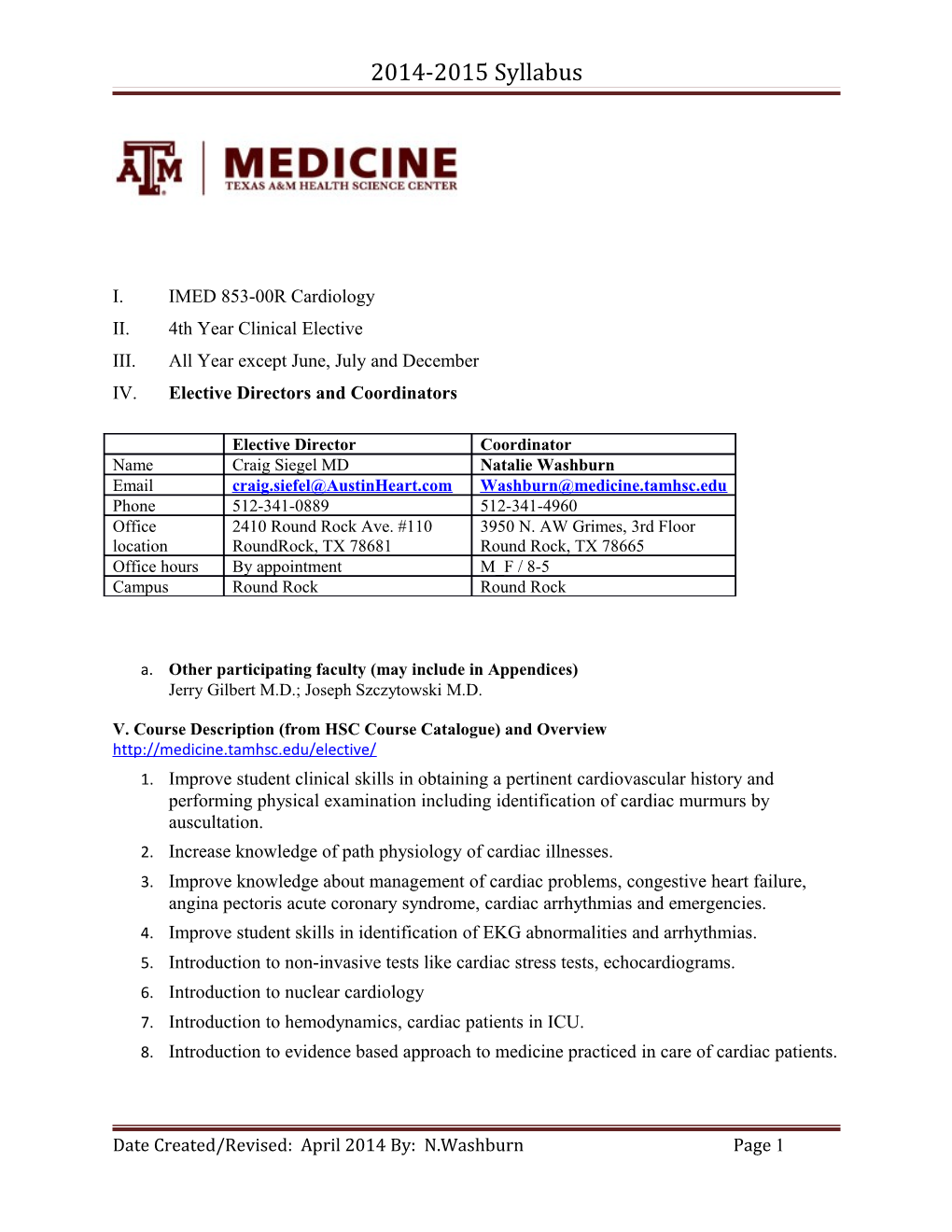 I. IMED 853-00R Cardiology