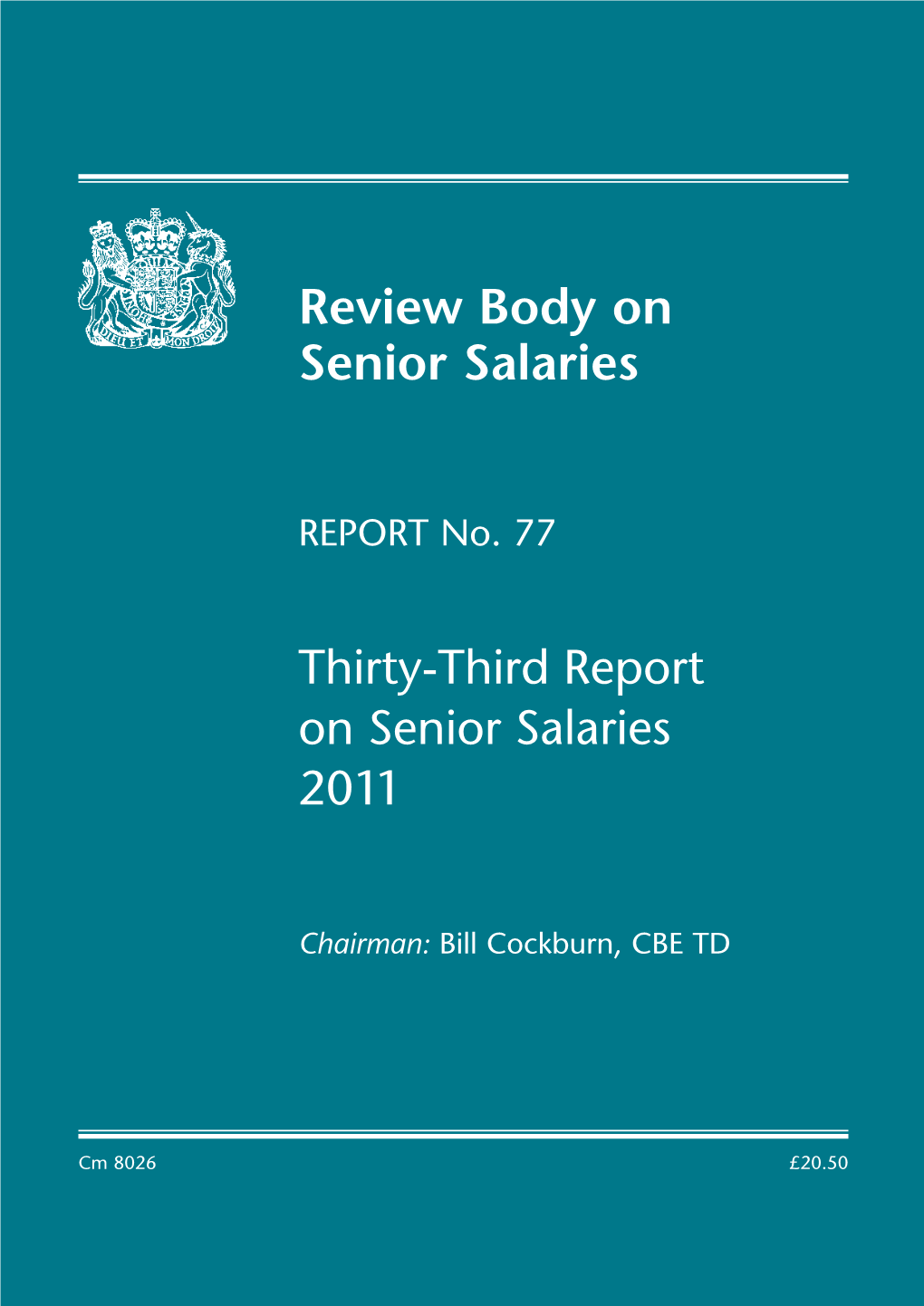 Review Body on Senior Salaries Cm 8026