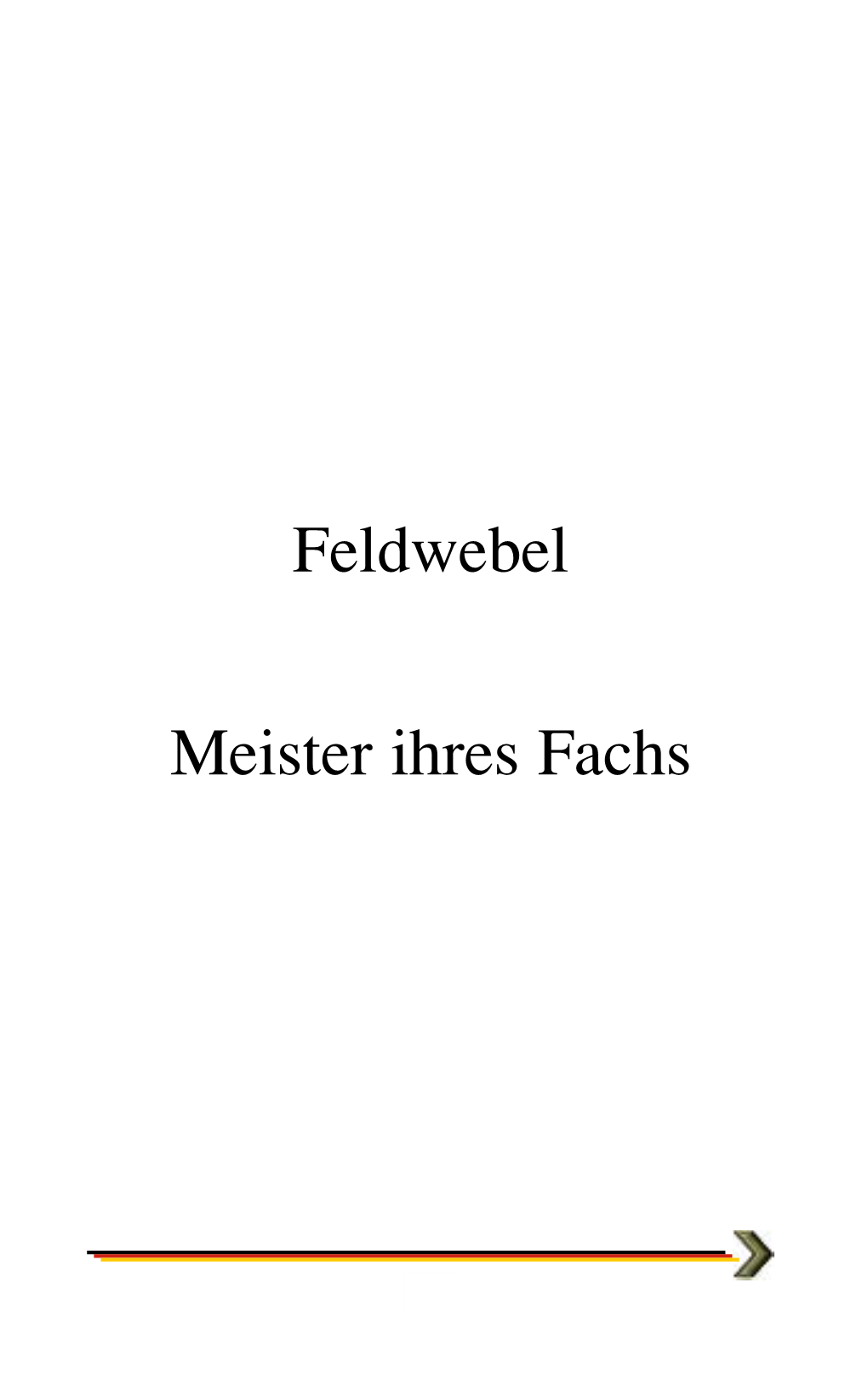 Feldwebel Meister Ihres Fachs