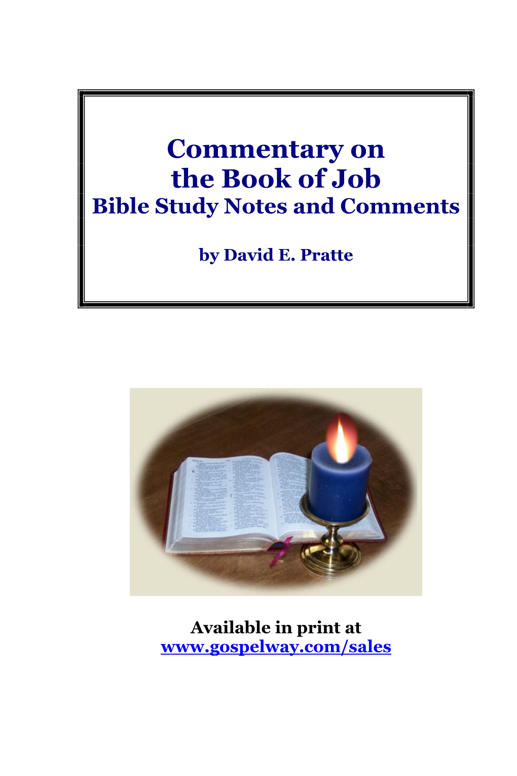 Job Bible Study Notes and Comments