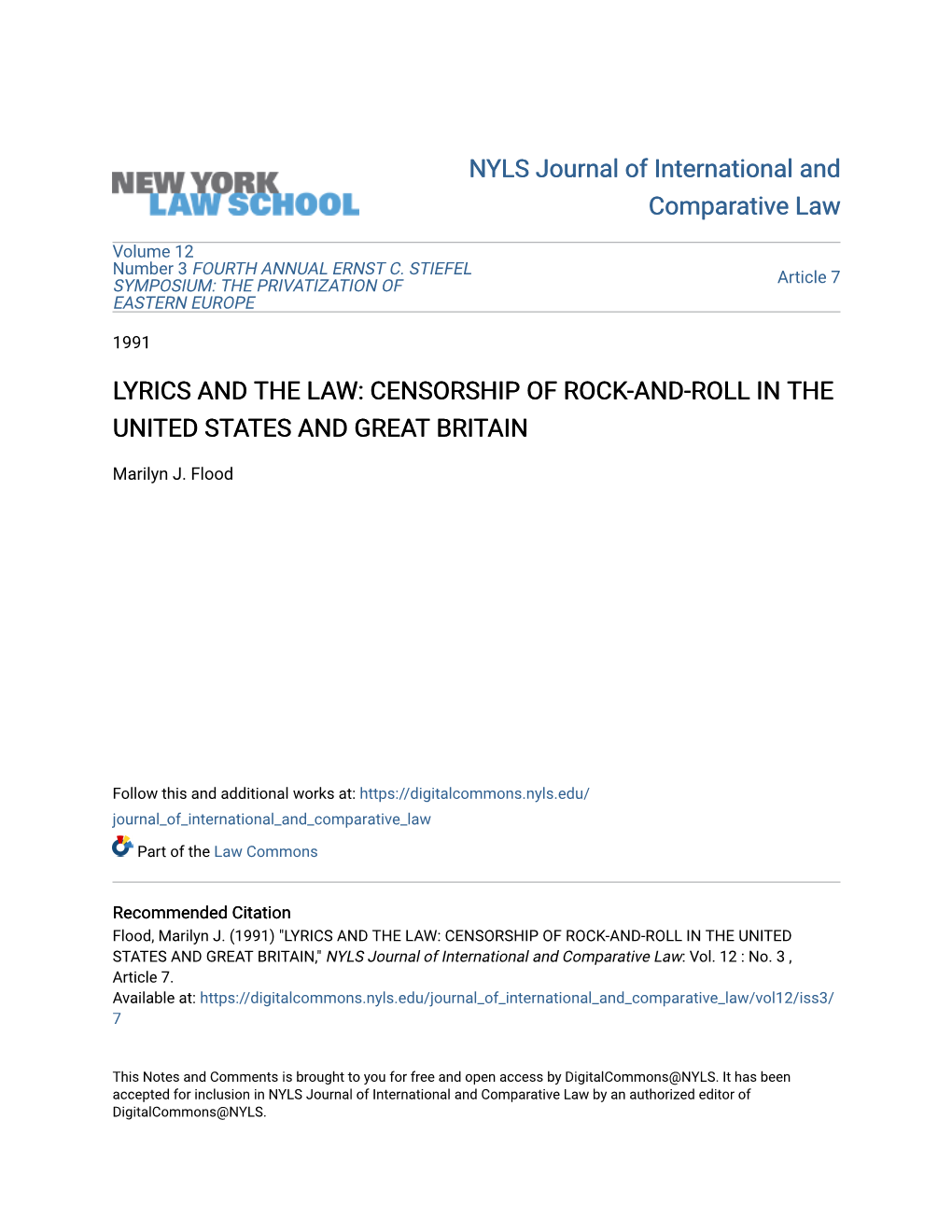 Censorship of Rock-And-Roll in the United States and Great Britain