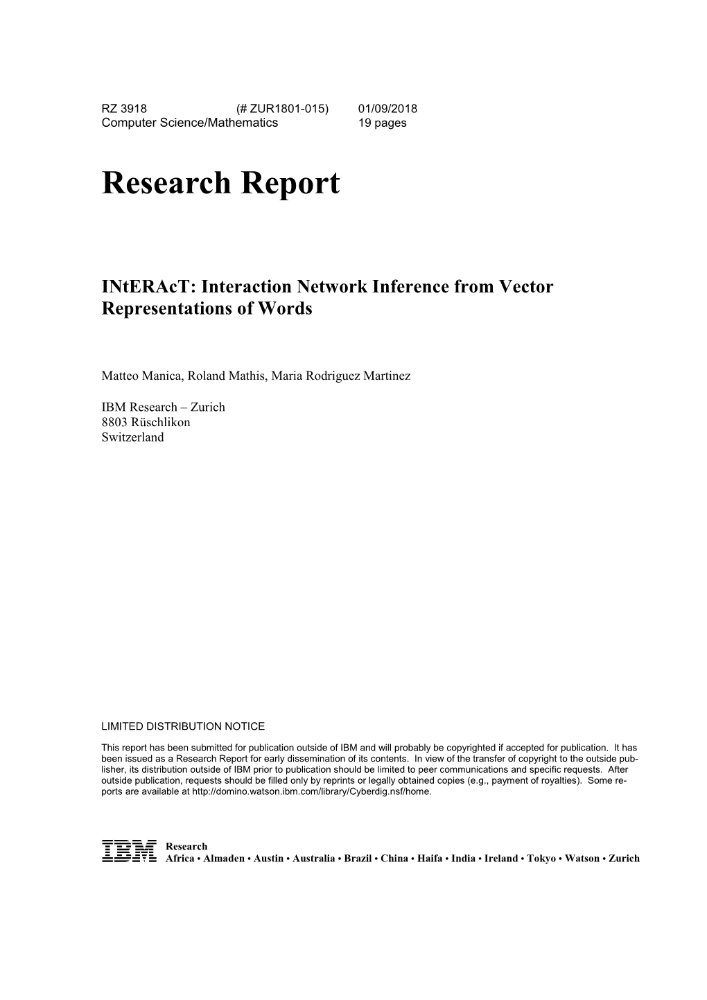 Etwork Inference from Vector Representations of Words