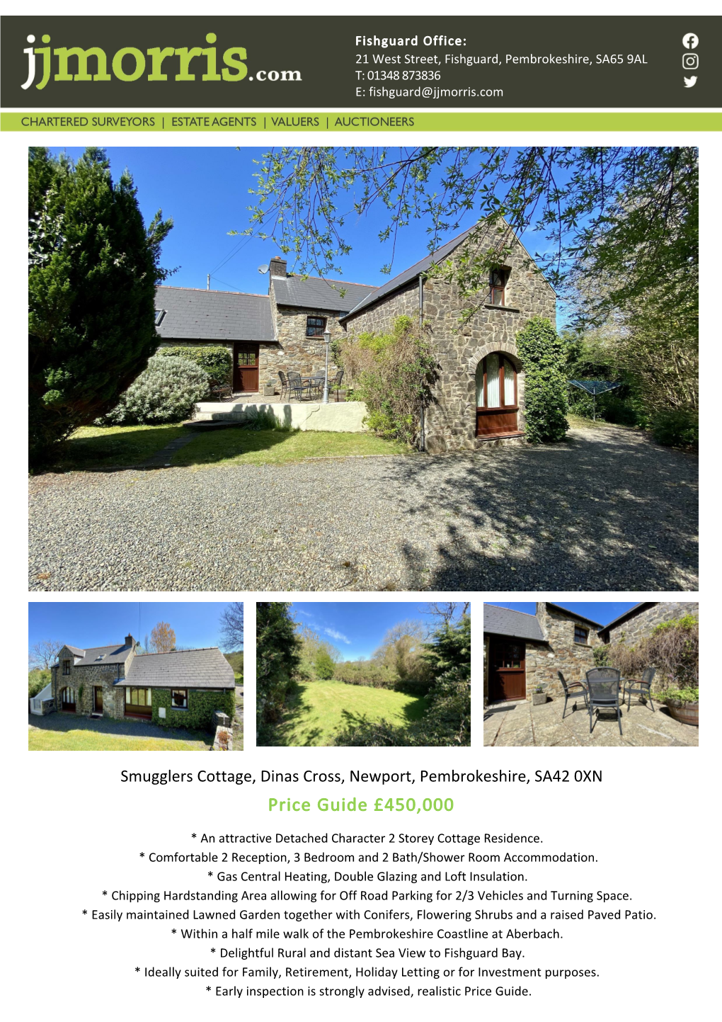 Smugglers Cottage, Dinas Cross, Newport, Pembrokeshire, SA42 0XN Price Guide £450,000