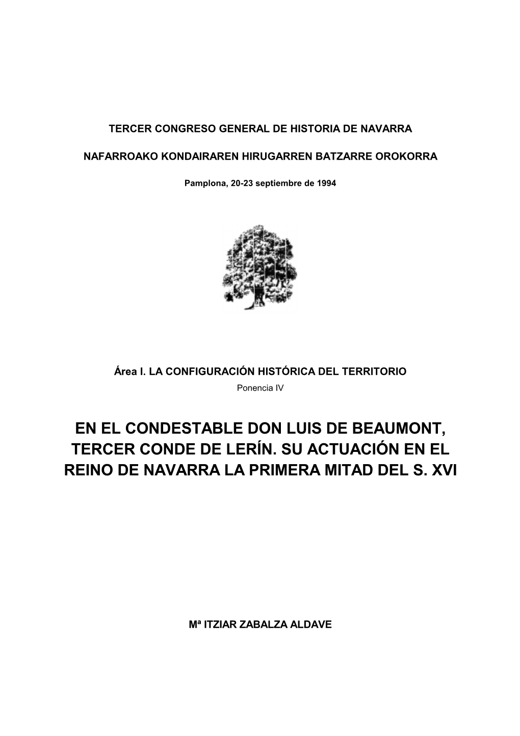 El Condestable Don Luis De Beaumont, Tercer Conde De Lerín