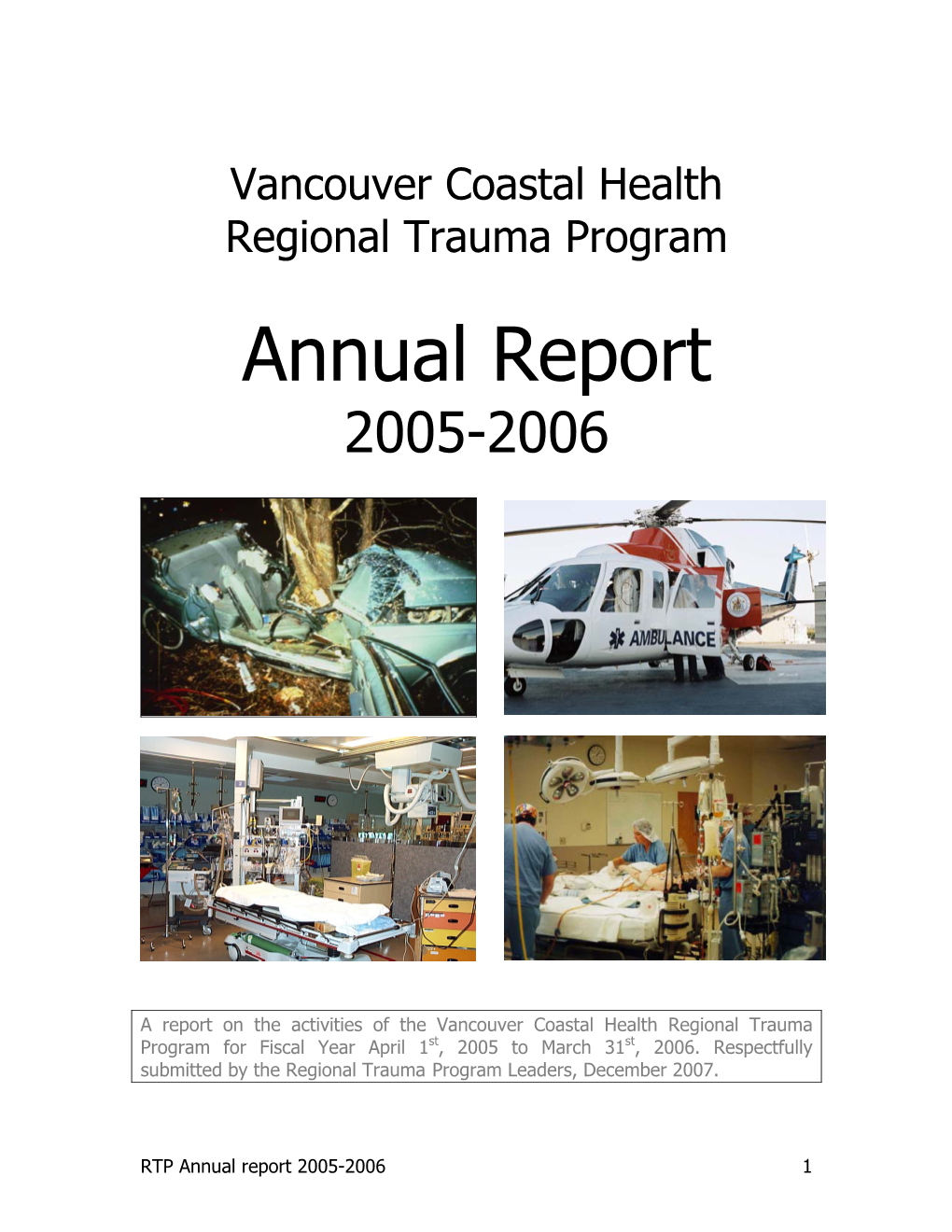 Vancouver Coastal Health Regional Trauma Program