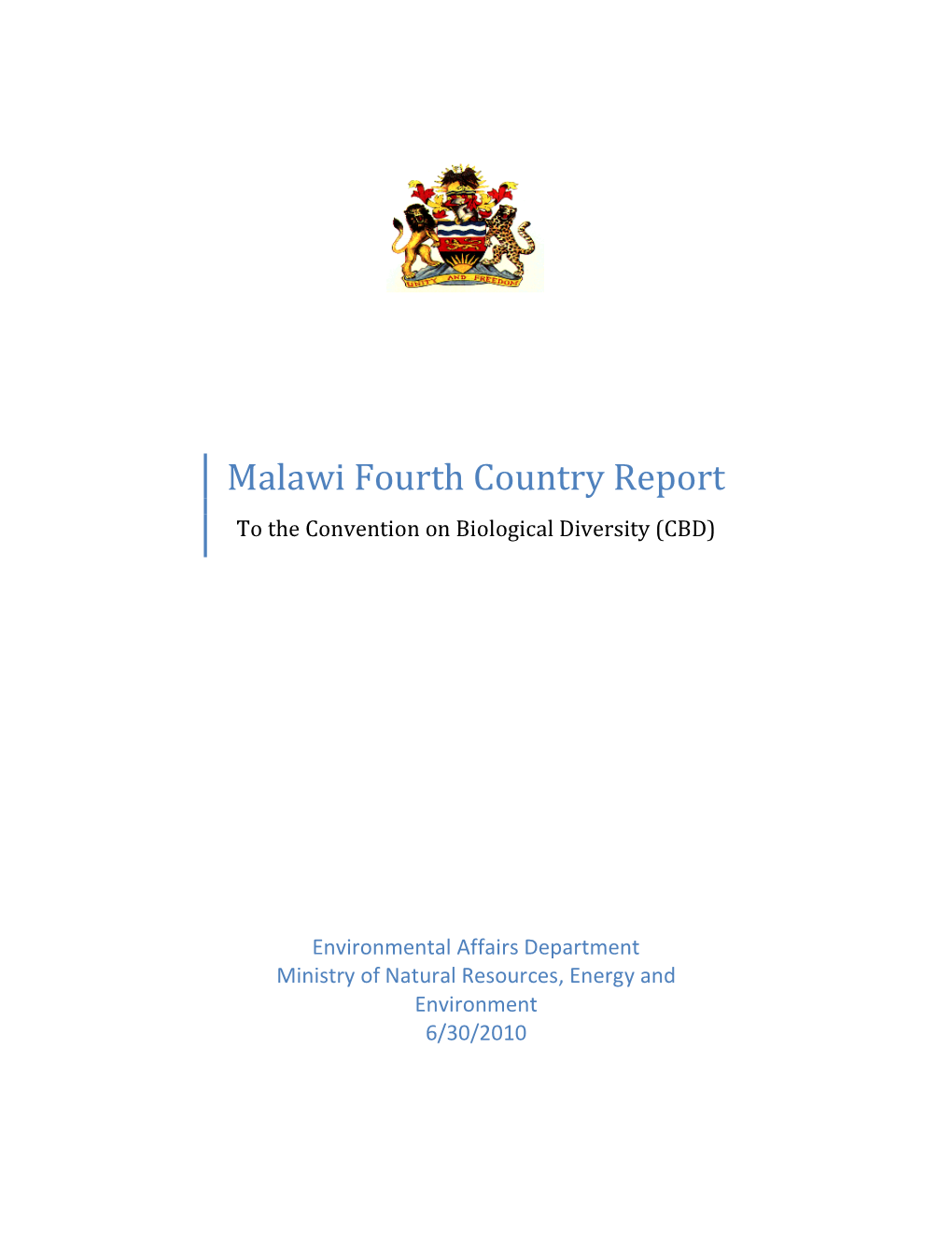 CBD Fourth National Report