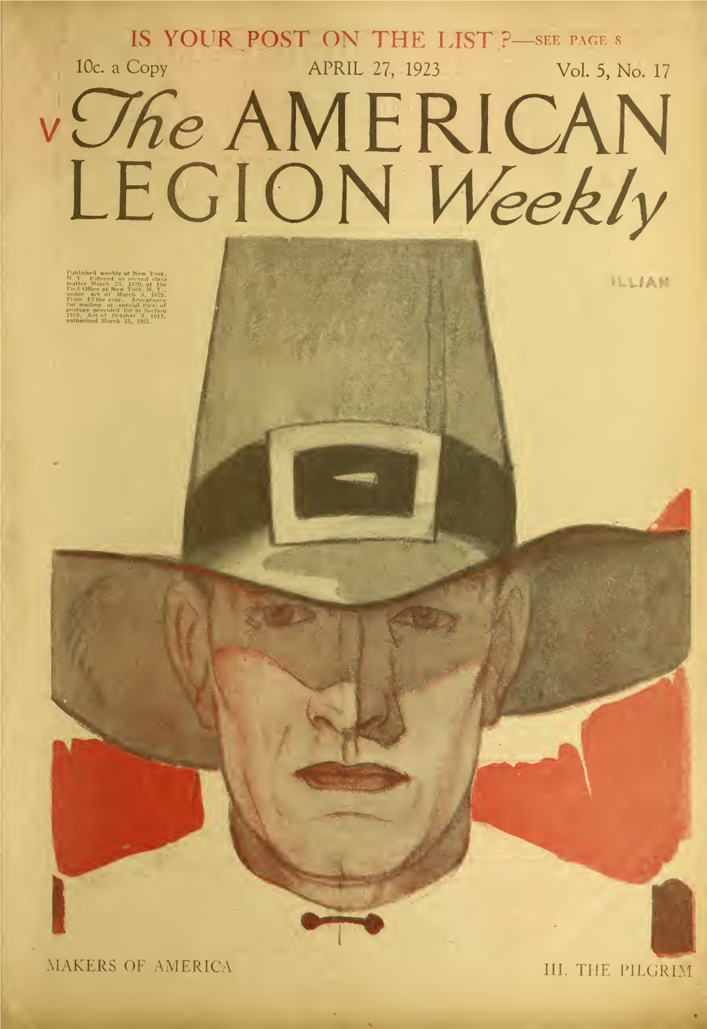 The American Legion Weekly [Volume 5, No. 17 (April 27, 1923)]