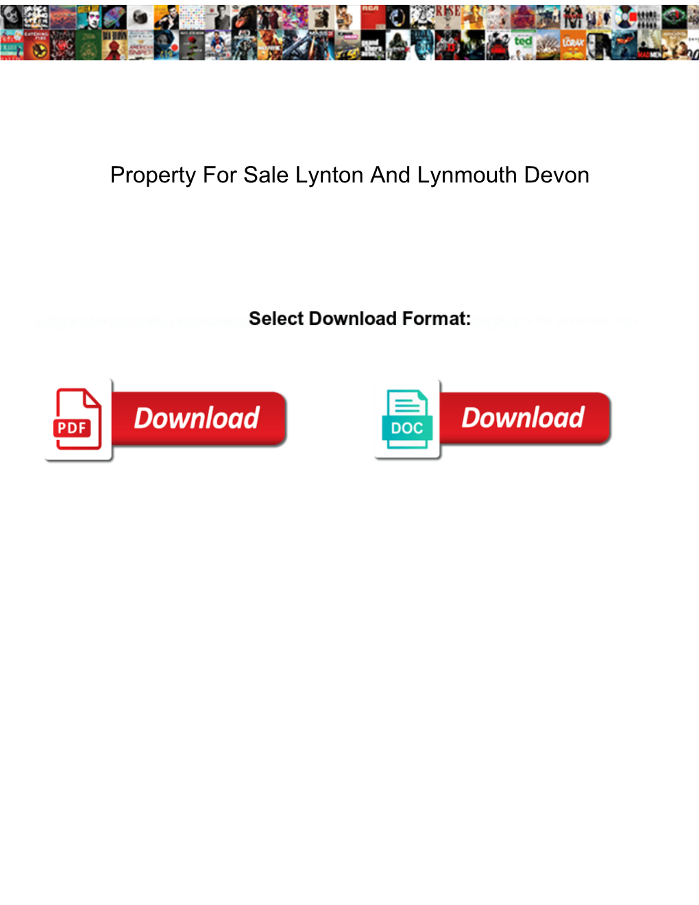 Property for Sale Lynton and Lynmouth Devon