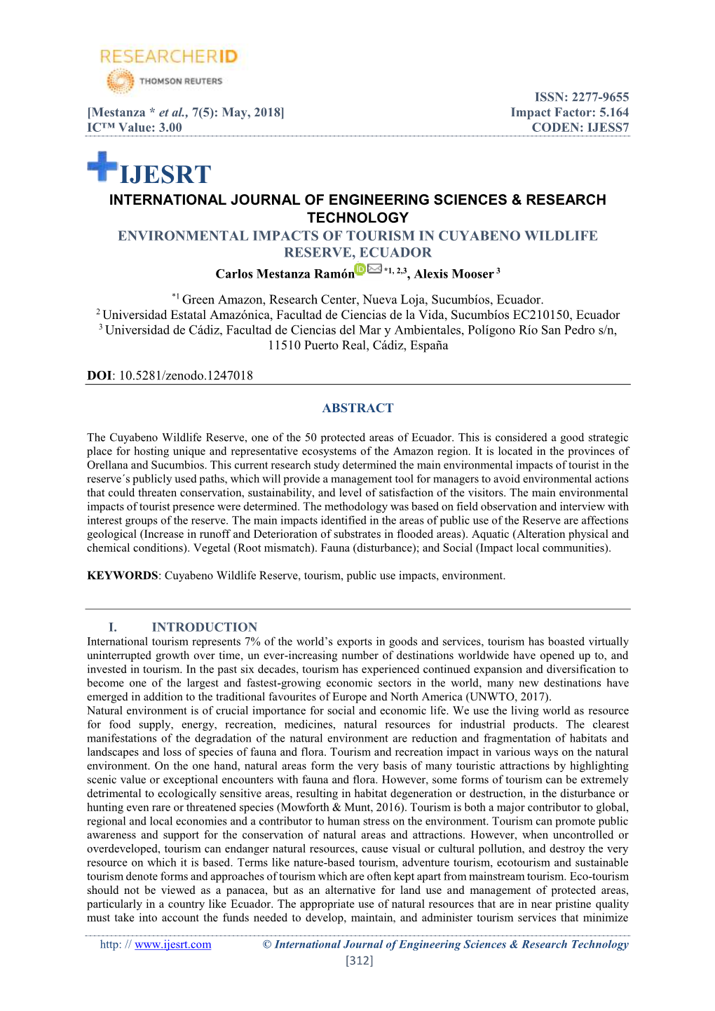 Environmental Impacts of Tourism in Cuyabeno Wildlife