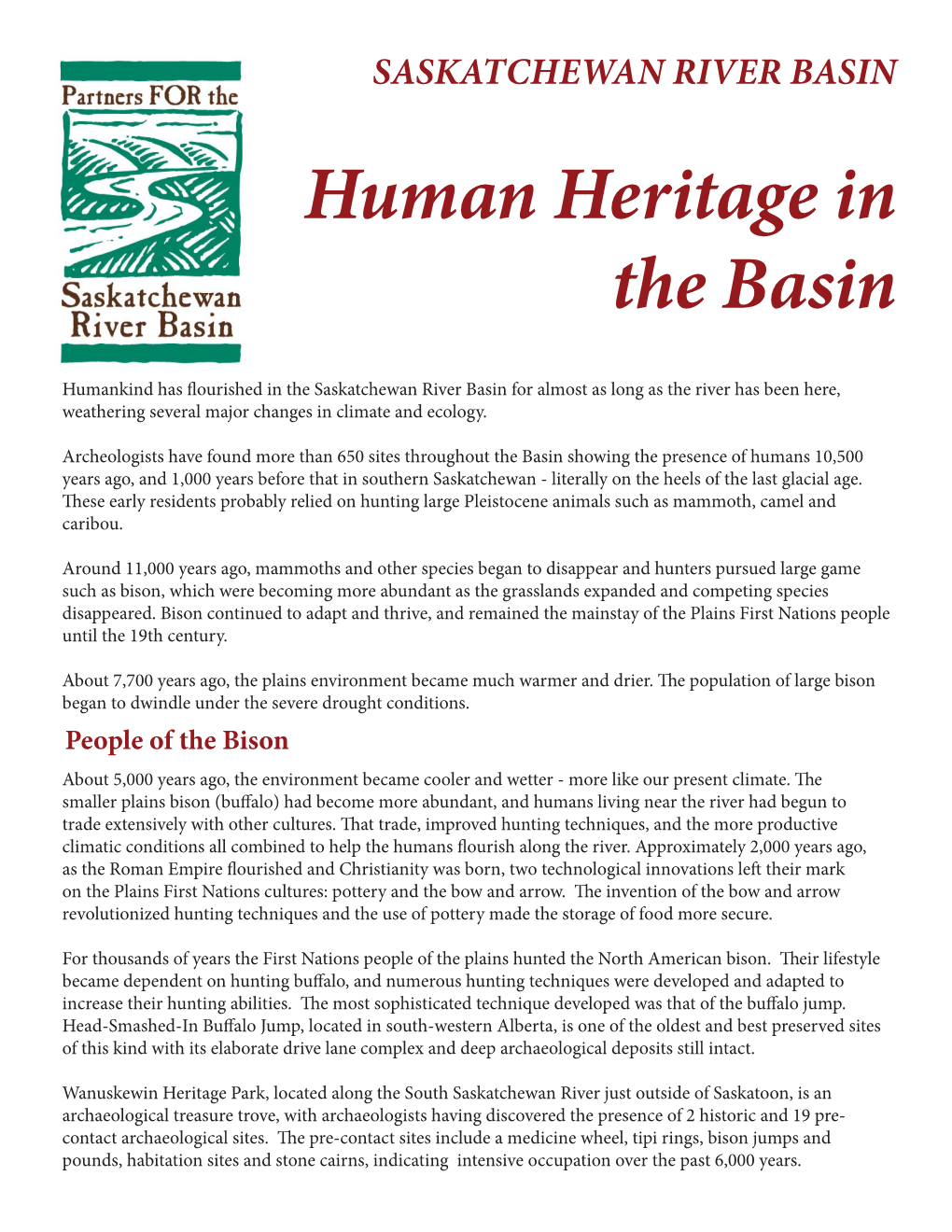 Human Heritage in the Basin.Indd