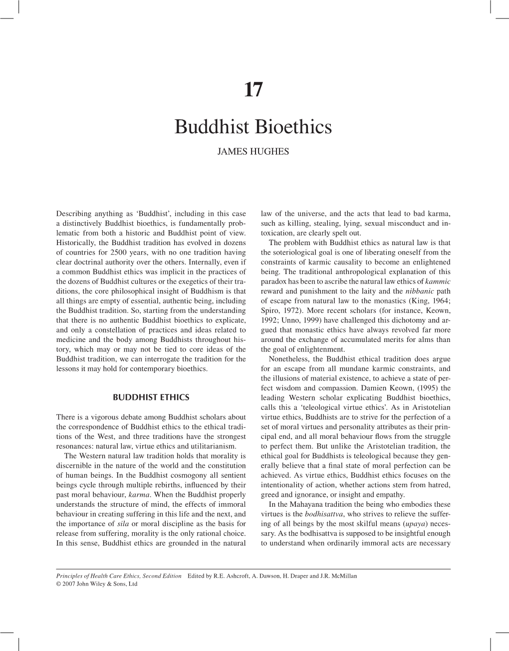 17 Buddhist Bioethics JAMES HUGHES