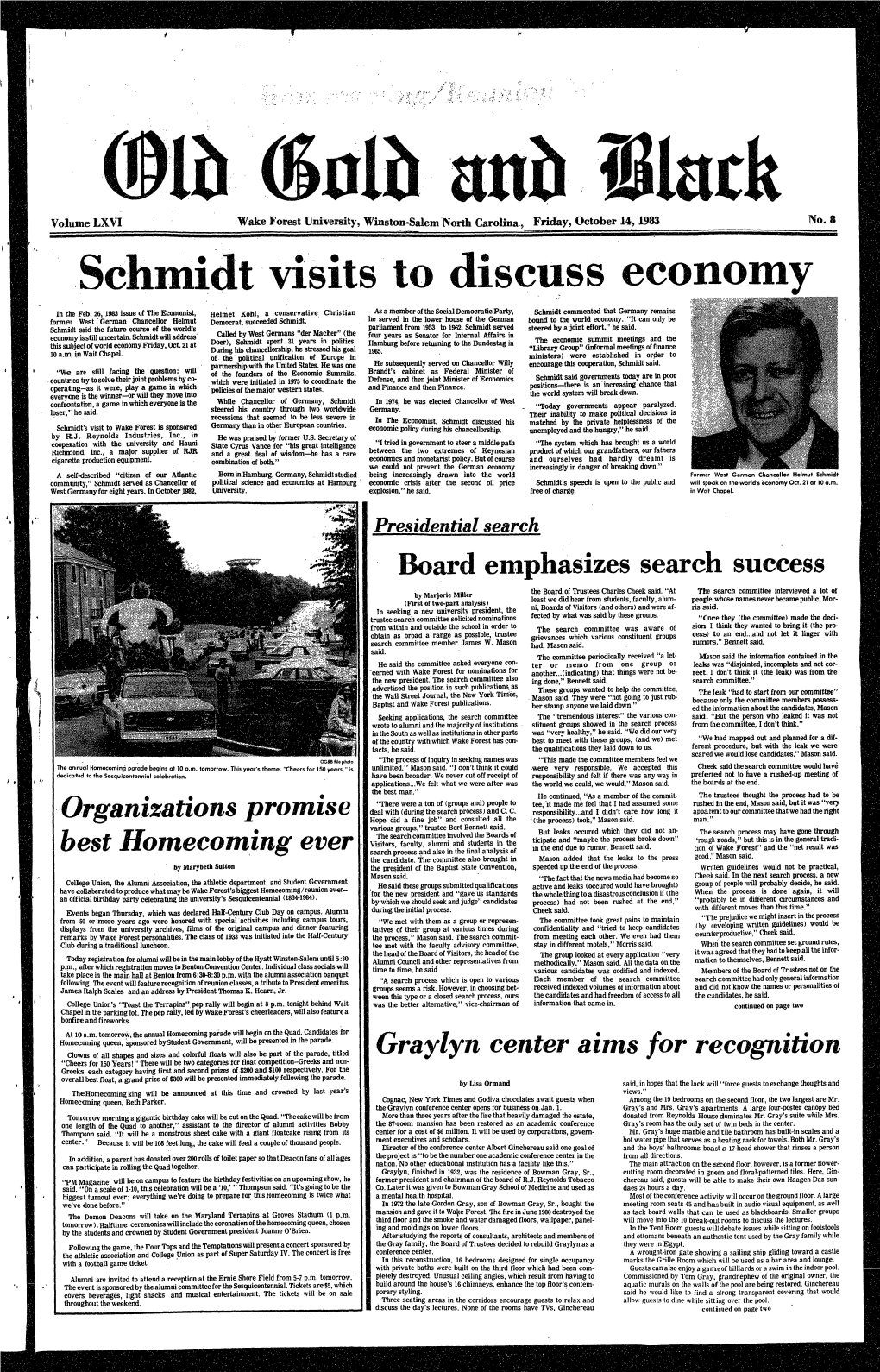 Schmidt Visits to Discuss Economy ,··
