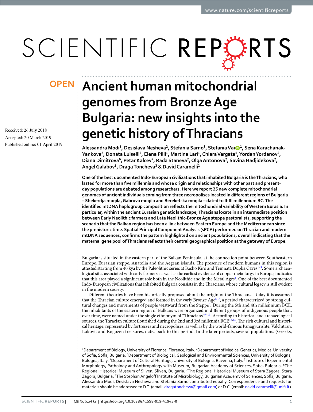 Ancient Human Mitochondrial Genomes from Bronze Age