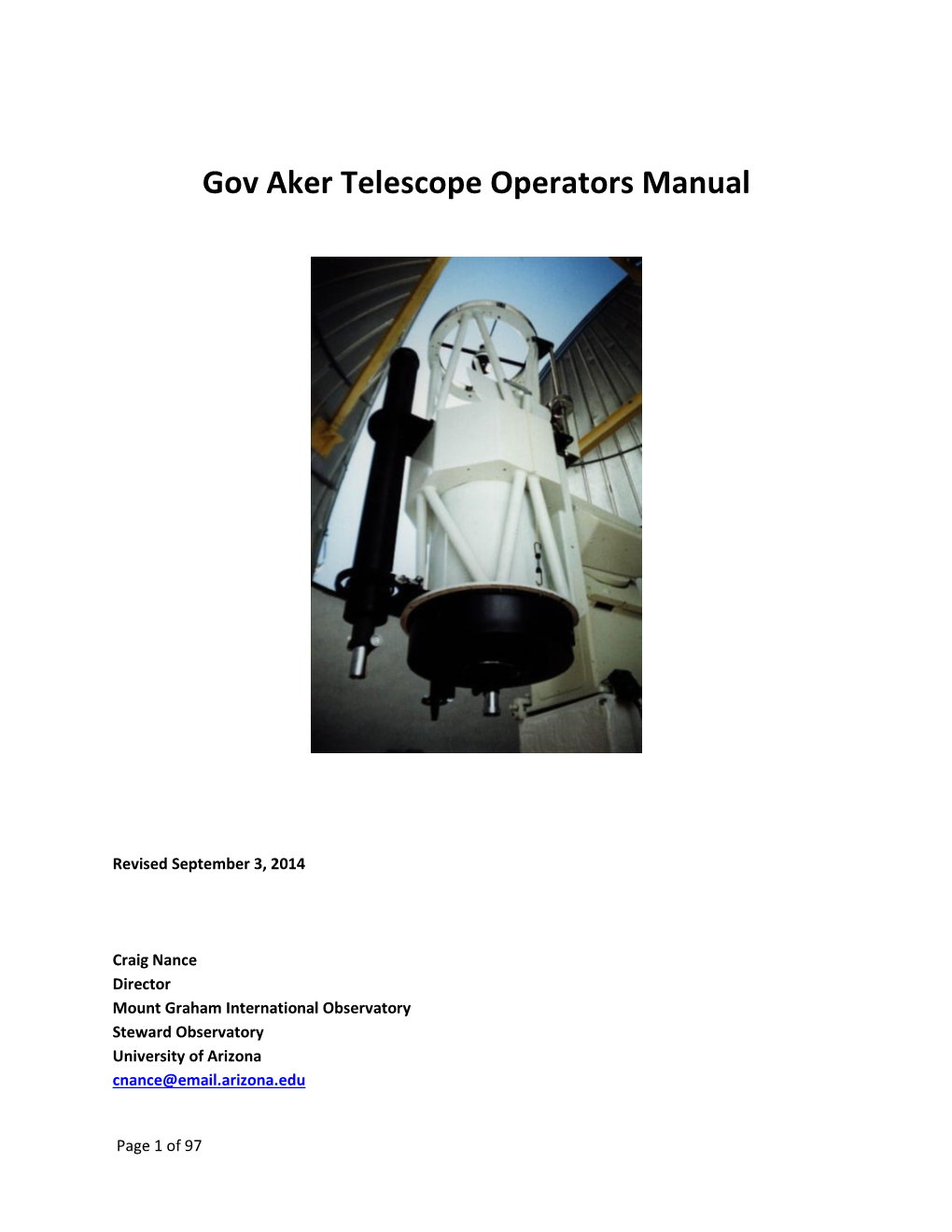 Gov Aker Telescope Operators Manual