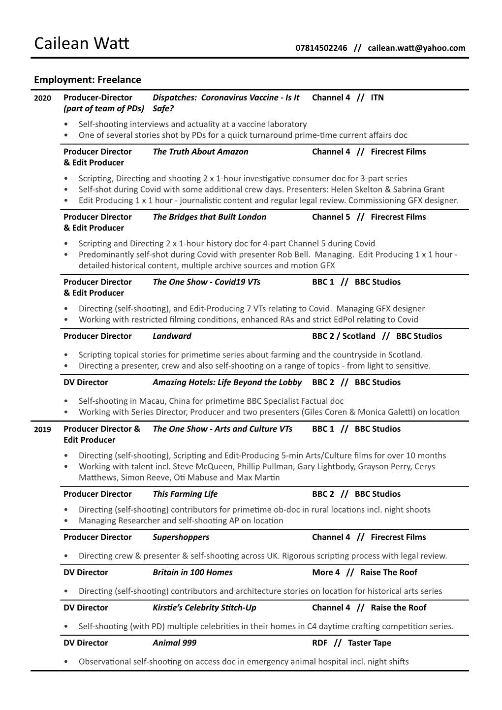 Cailean Watt CV Dec 2020