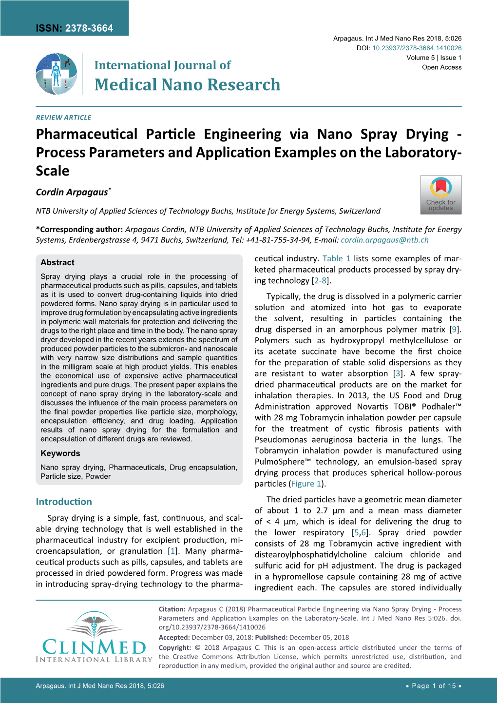 Pharmaceutical Particle Engineering Via