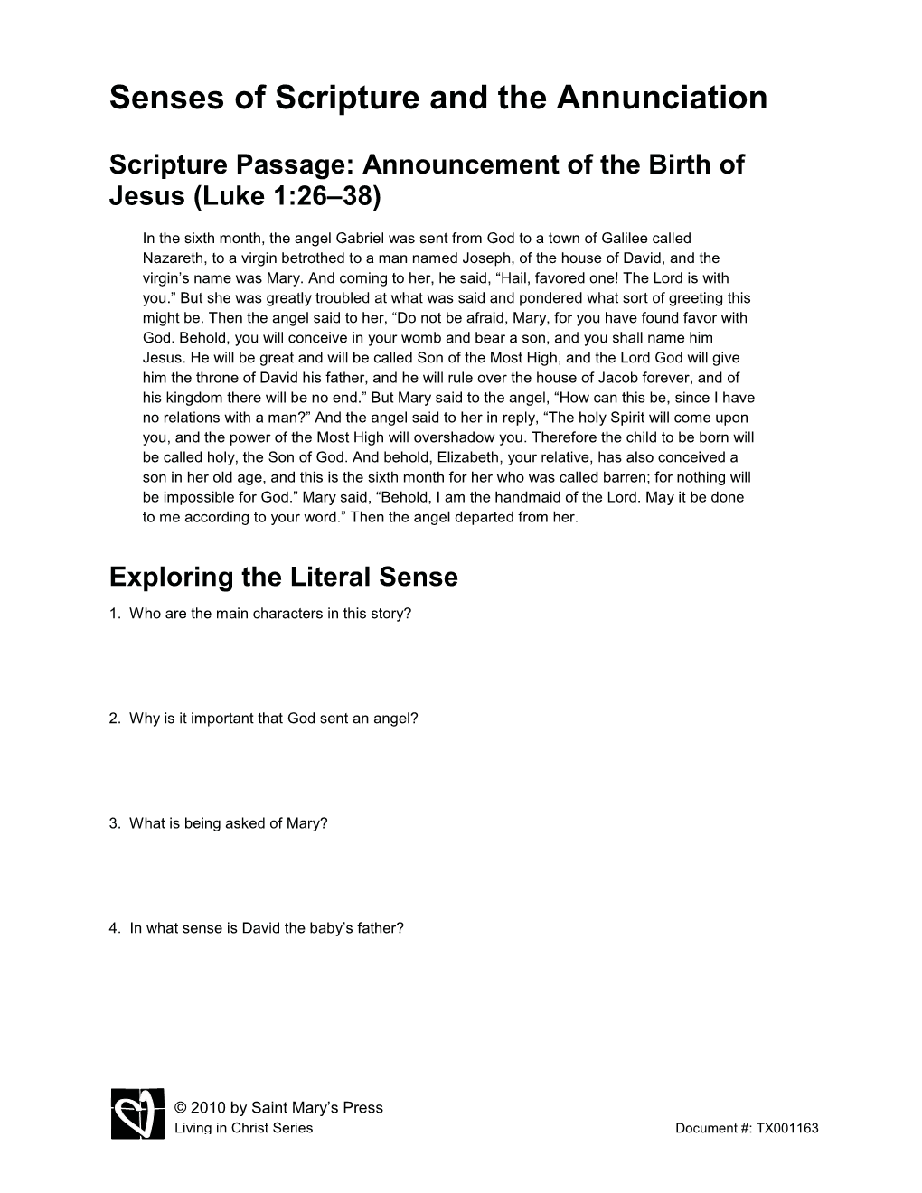 Senses of Scripture and the Annunciation