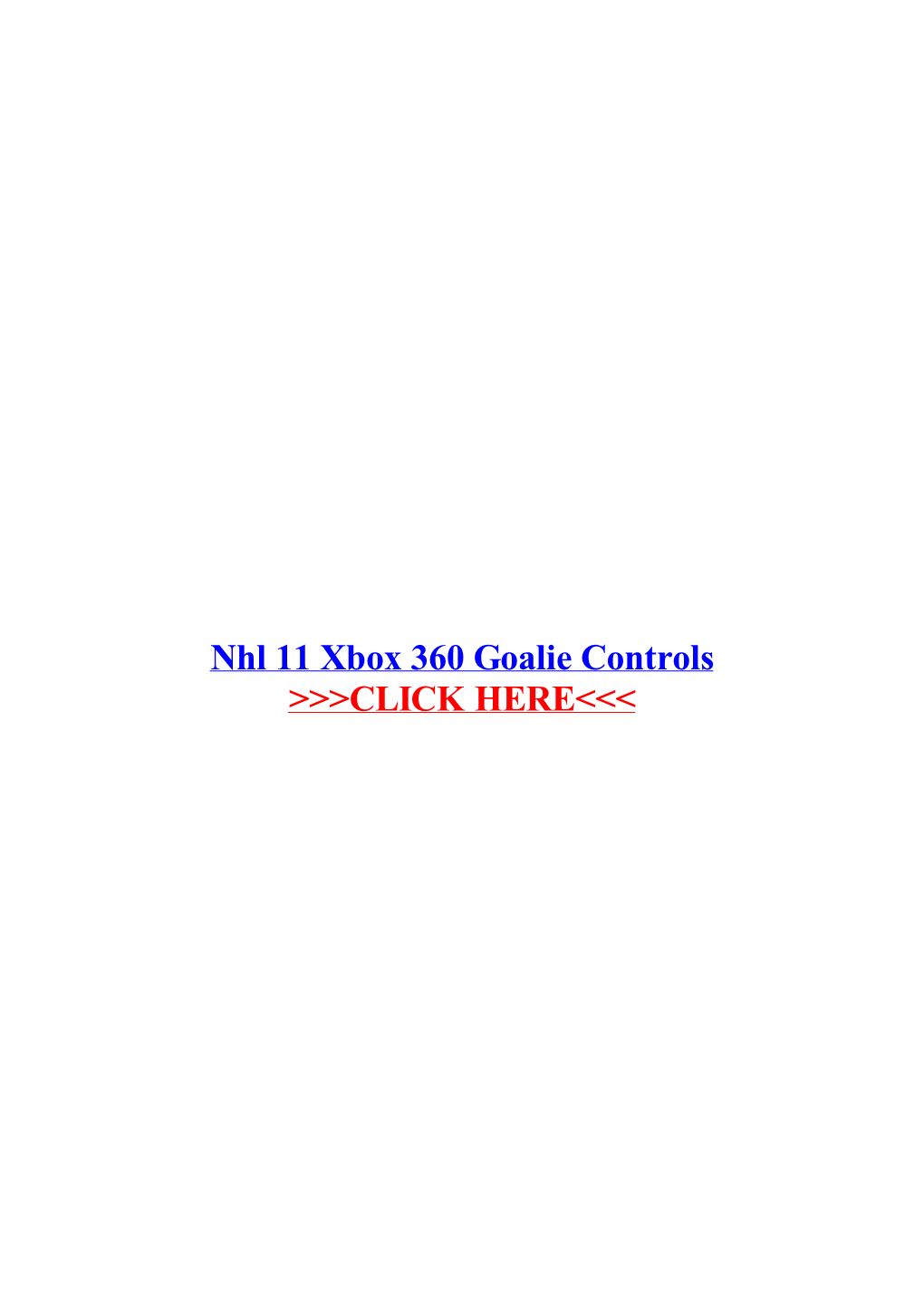 Nhl 11 Xbox 360 Goalie Controls.Pdf