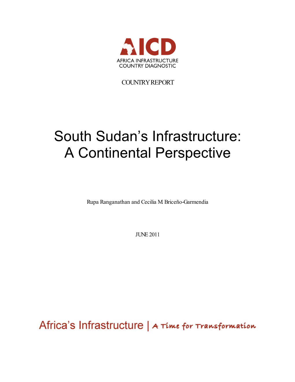 South Sudan's Infrastructure: a Continental Perspective