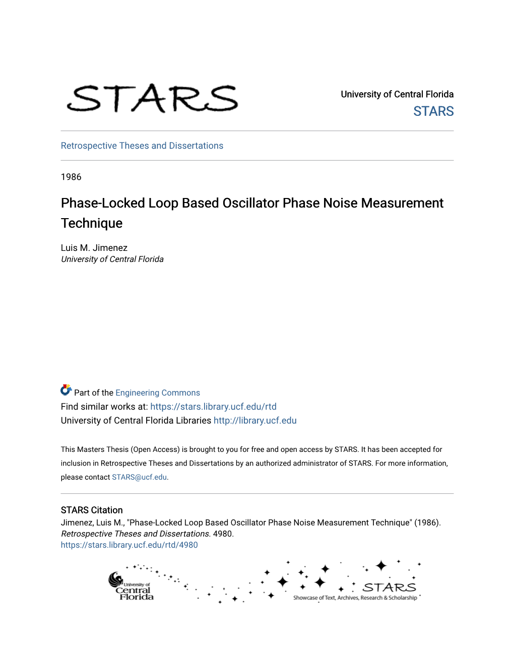 Phase-Locked Loop Based Oscillator Phase Noise Measurement Technique