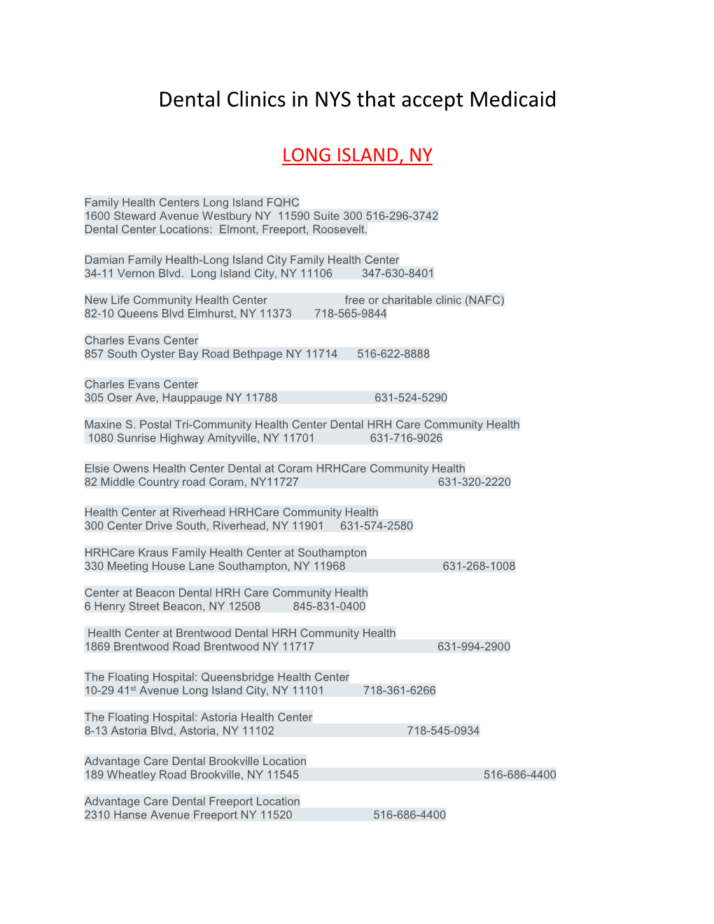 Dental Clinics in NYS That Accept Medicaid