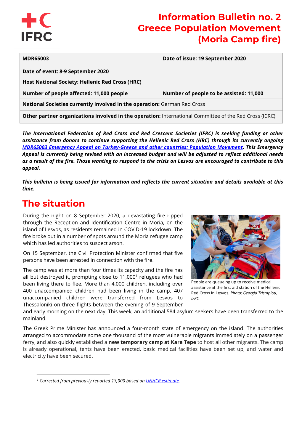 The Situation Information Bulletin No. 2 Greece Population Movement