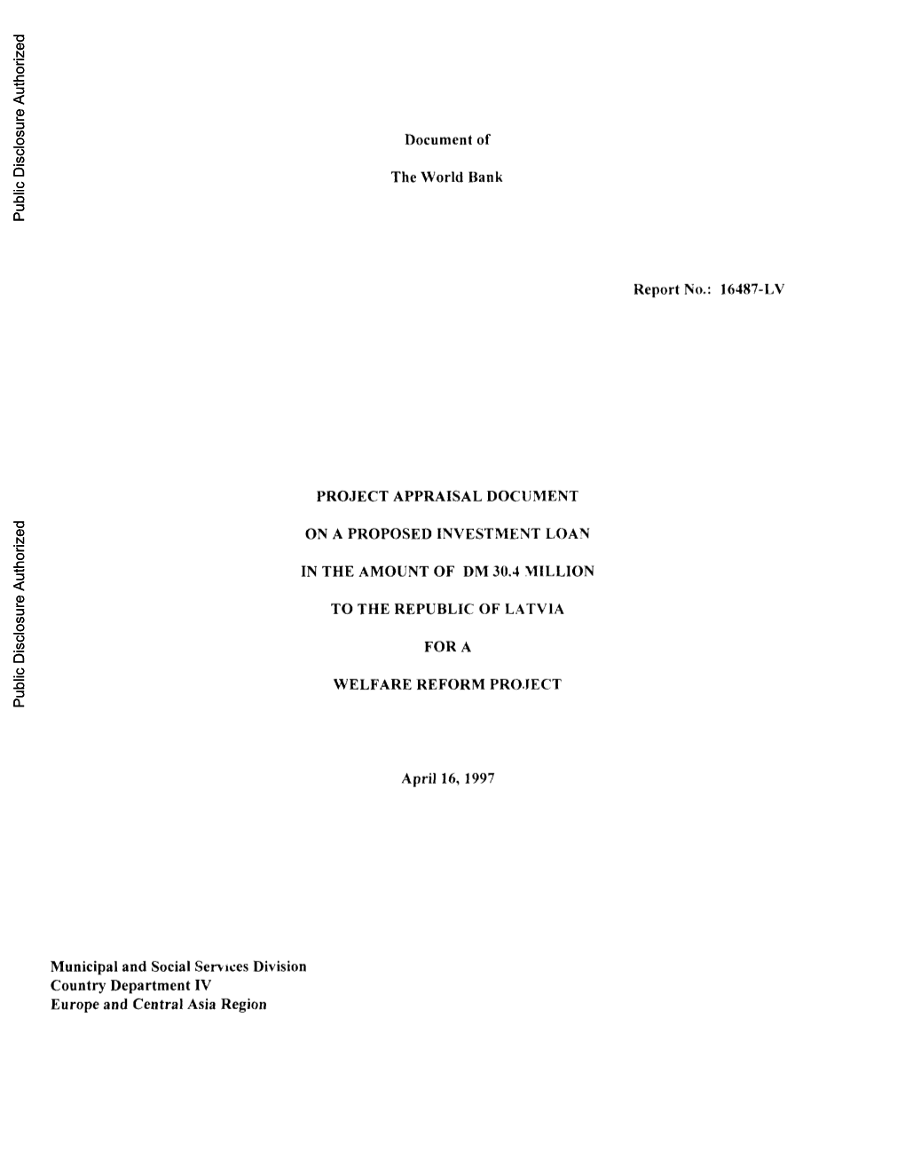 World Bank Document