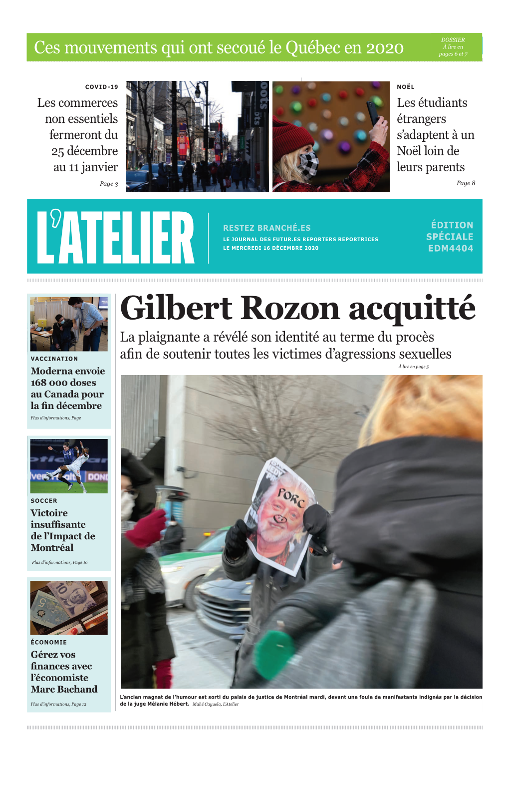 Ces Mouvements Qui Ont Secoué Le Québec En 2020 Pages 6 Et 7