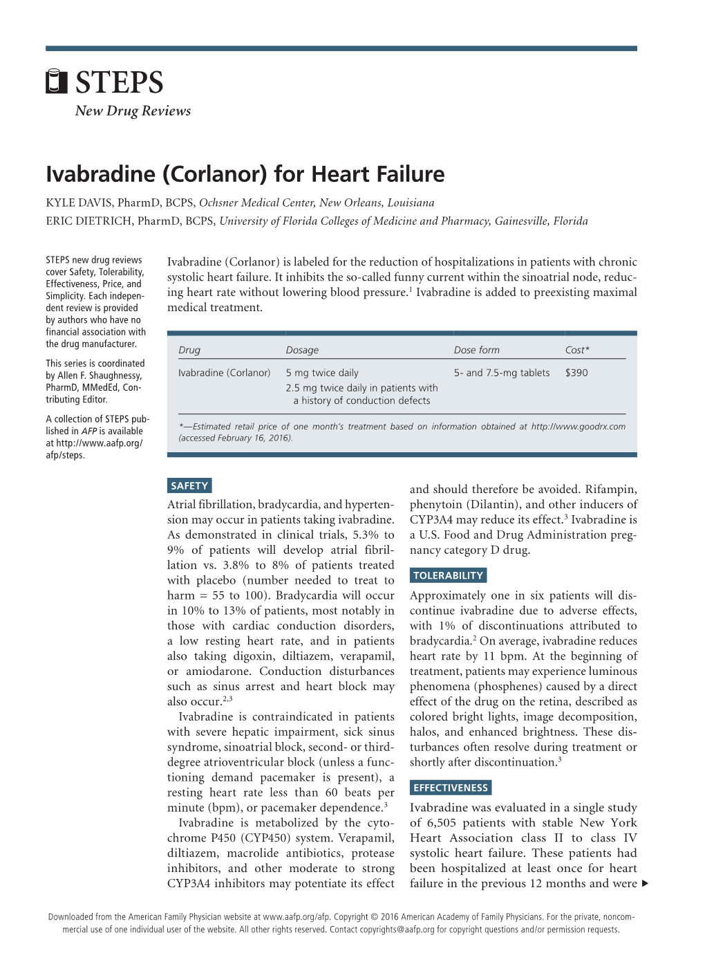 Ivabradine (Corlanor) for Heart Failure