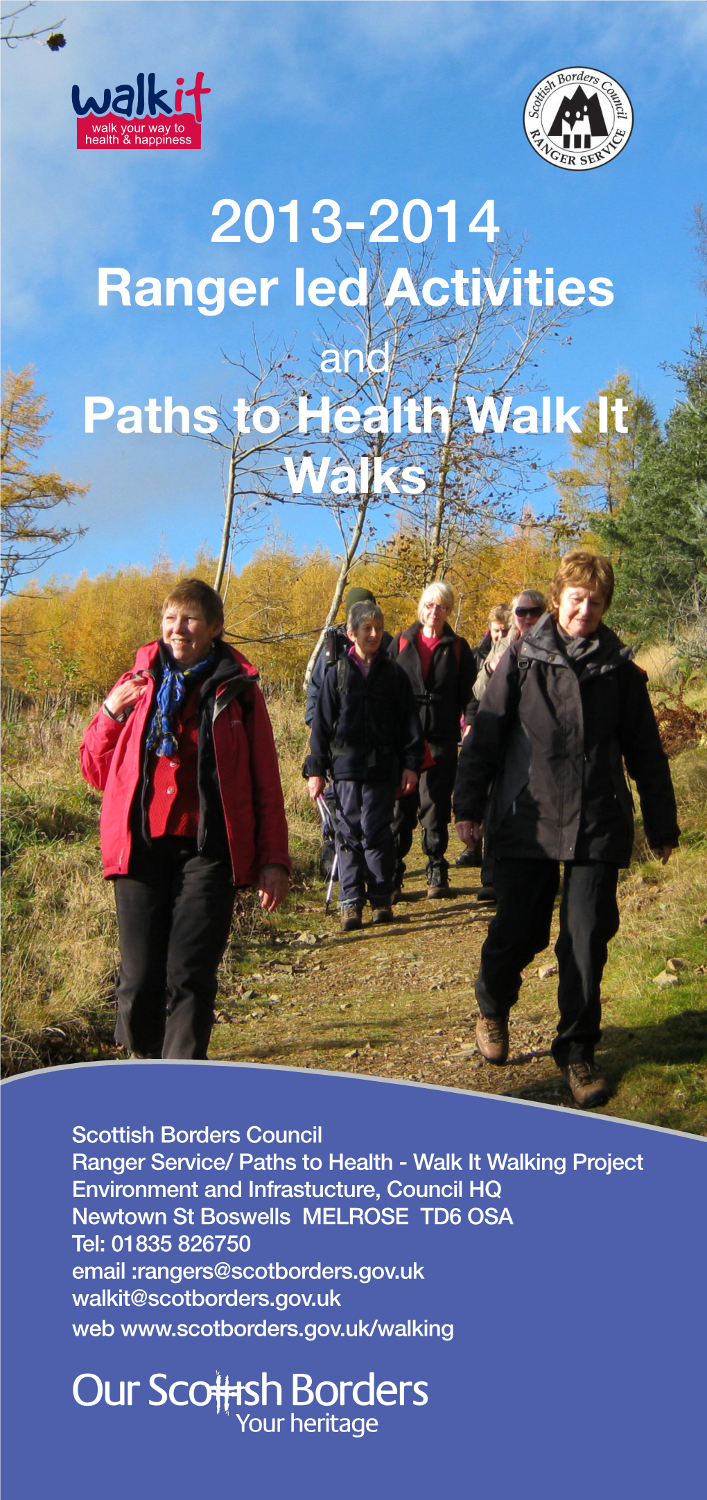 Ranger Led Activities and Paths to Health Walk It Walks