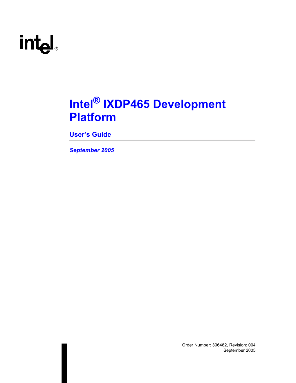 IXDP465 Development Platform User's Guide