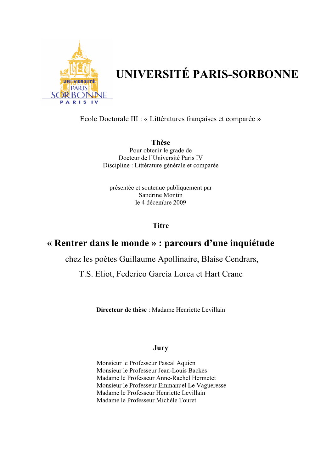 Université Paris IV – Sorbonne