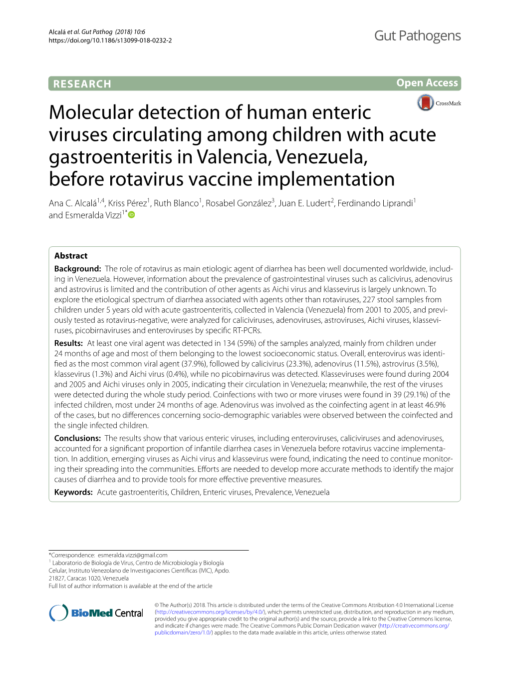 Molecular Detection of Human Enteric Viruses Circulating