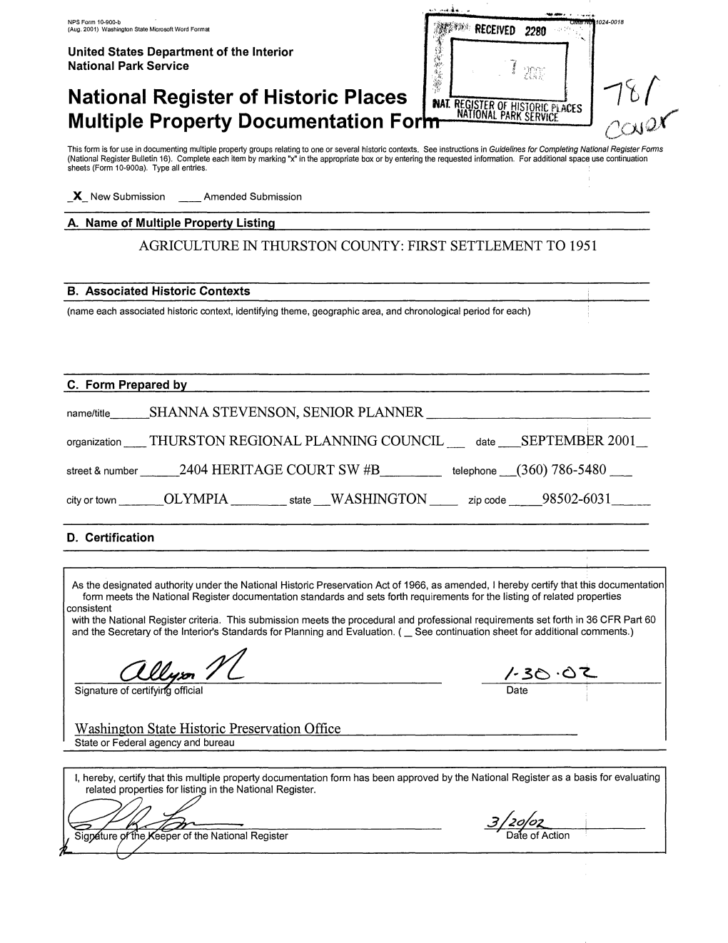 National Register of Historic Places Multiple Property Documentation