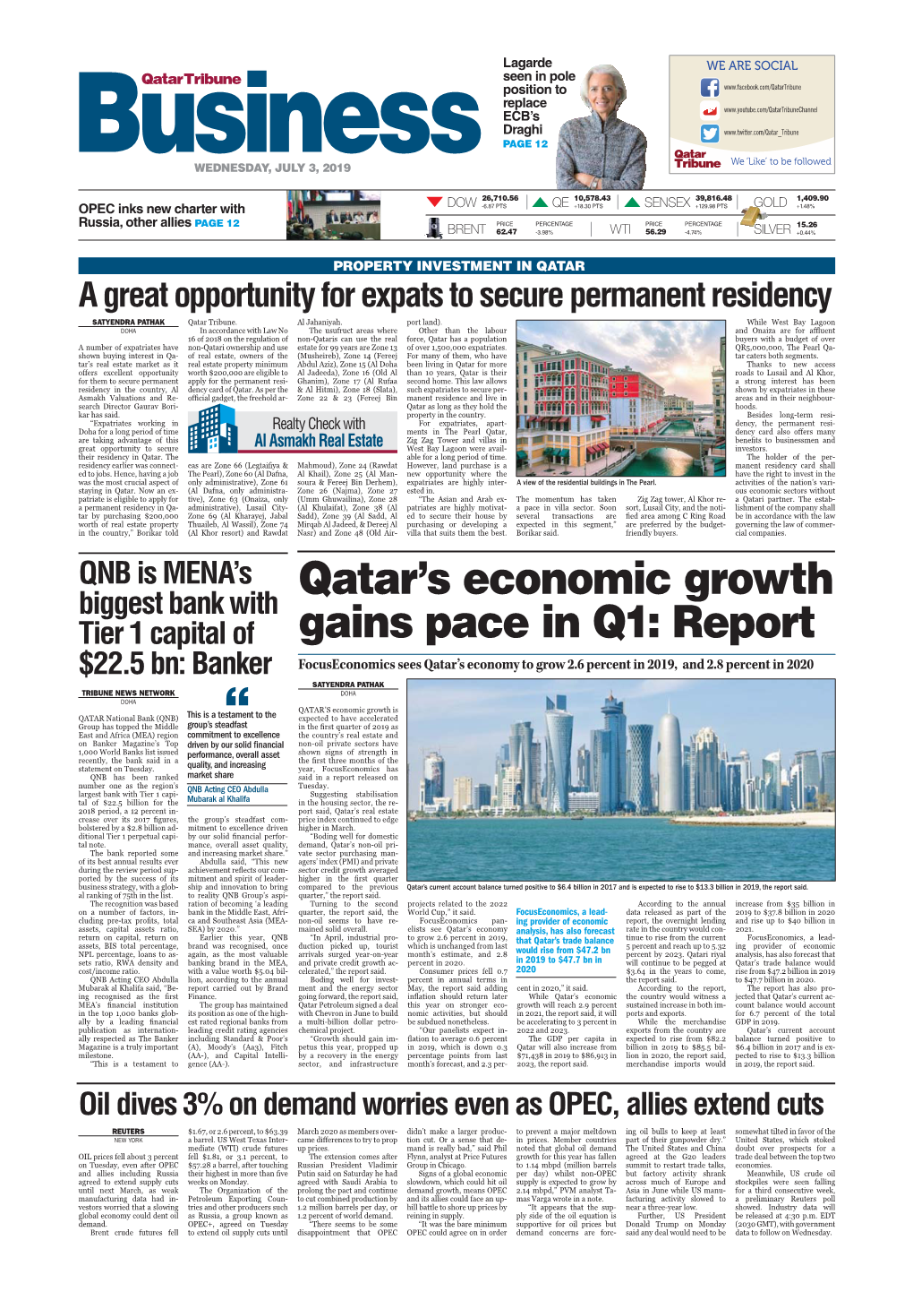 Qatar's Economic Growth Gains Pace in Q1