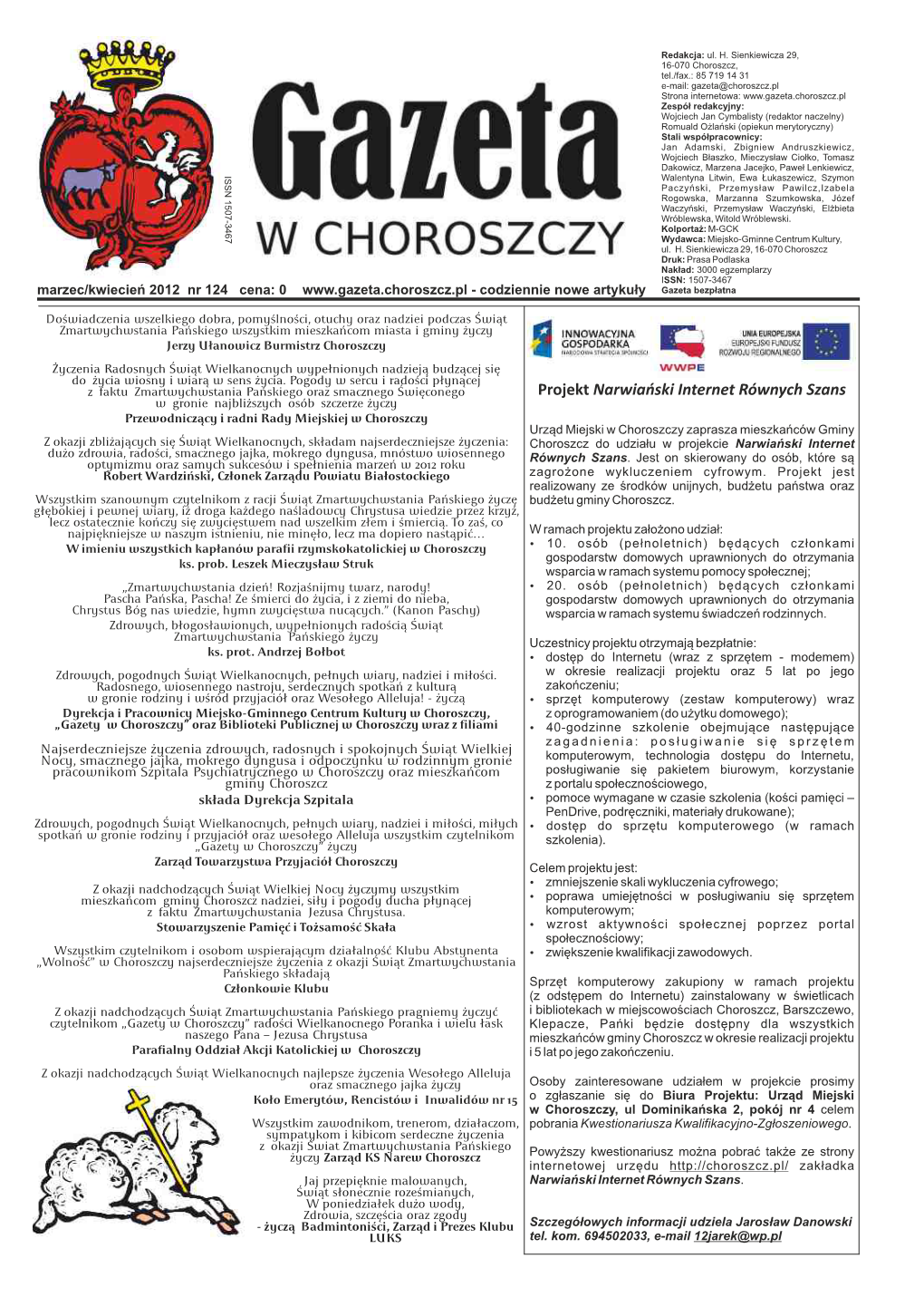 Gazeta W Choroszczy” Jako Pierwsza I Części Roboczych (Np