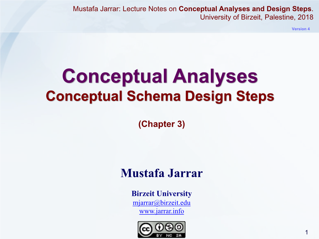 Conceptual Analyses and Design Steps