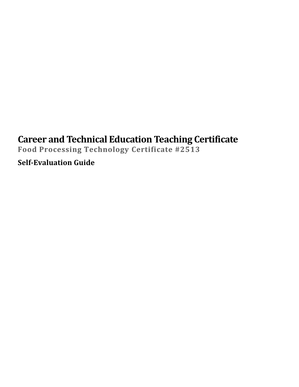 Career and Technical Education Teaching Certificate Agribusiness