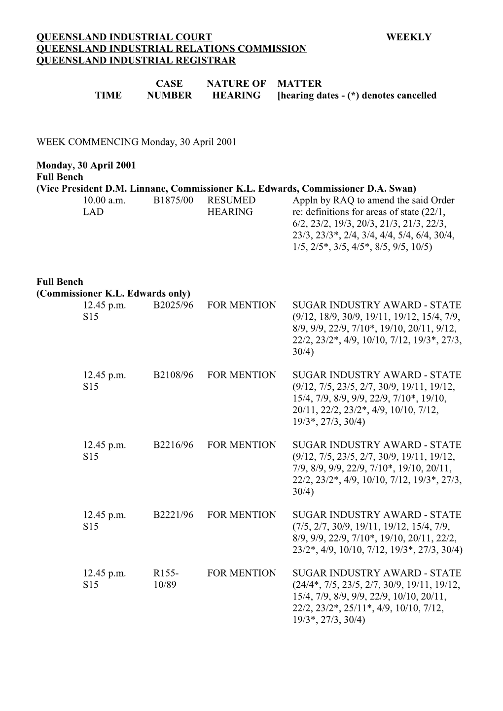 Queensland Industrial Relations Commission s1