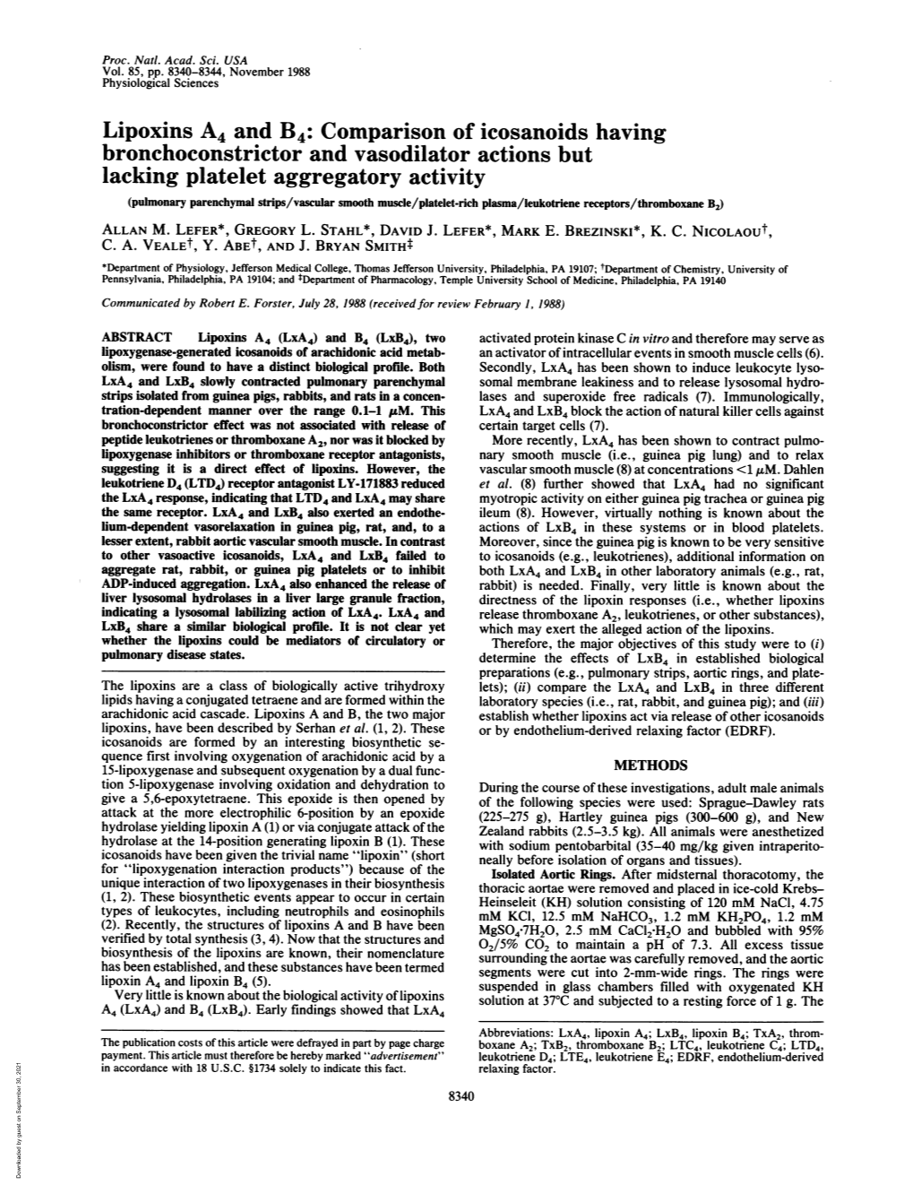 Lipoxins A4 and B4