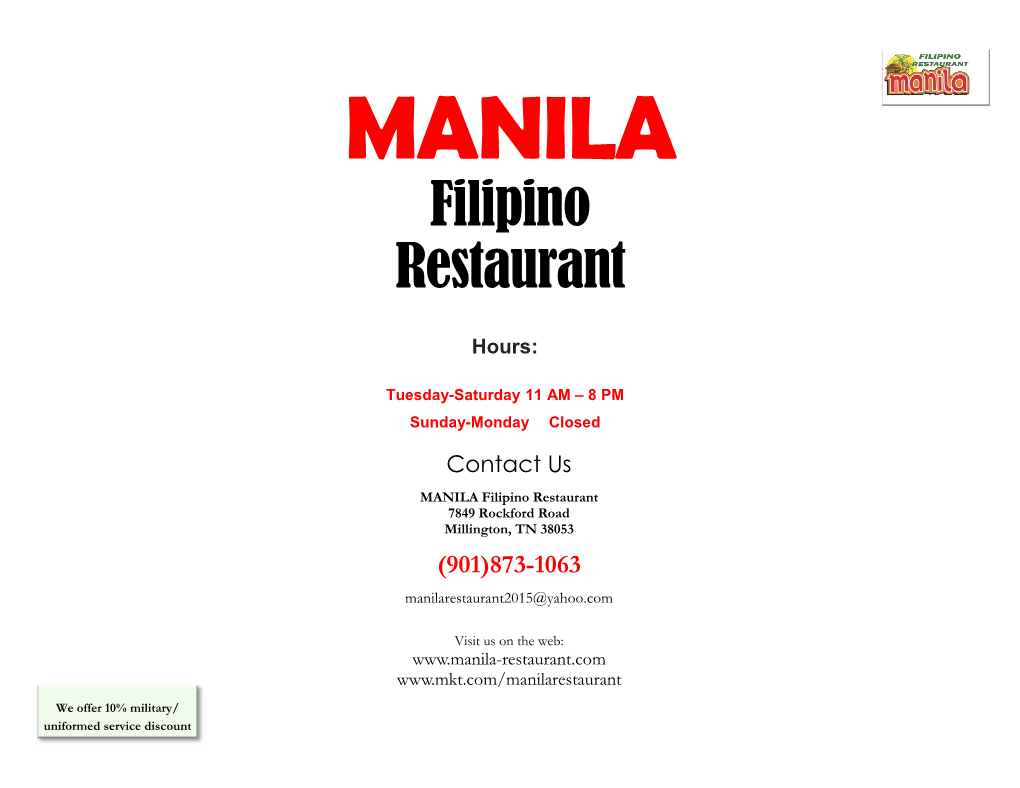 MANILA Filipino Restaurant