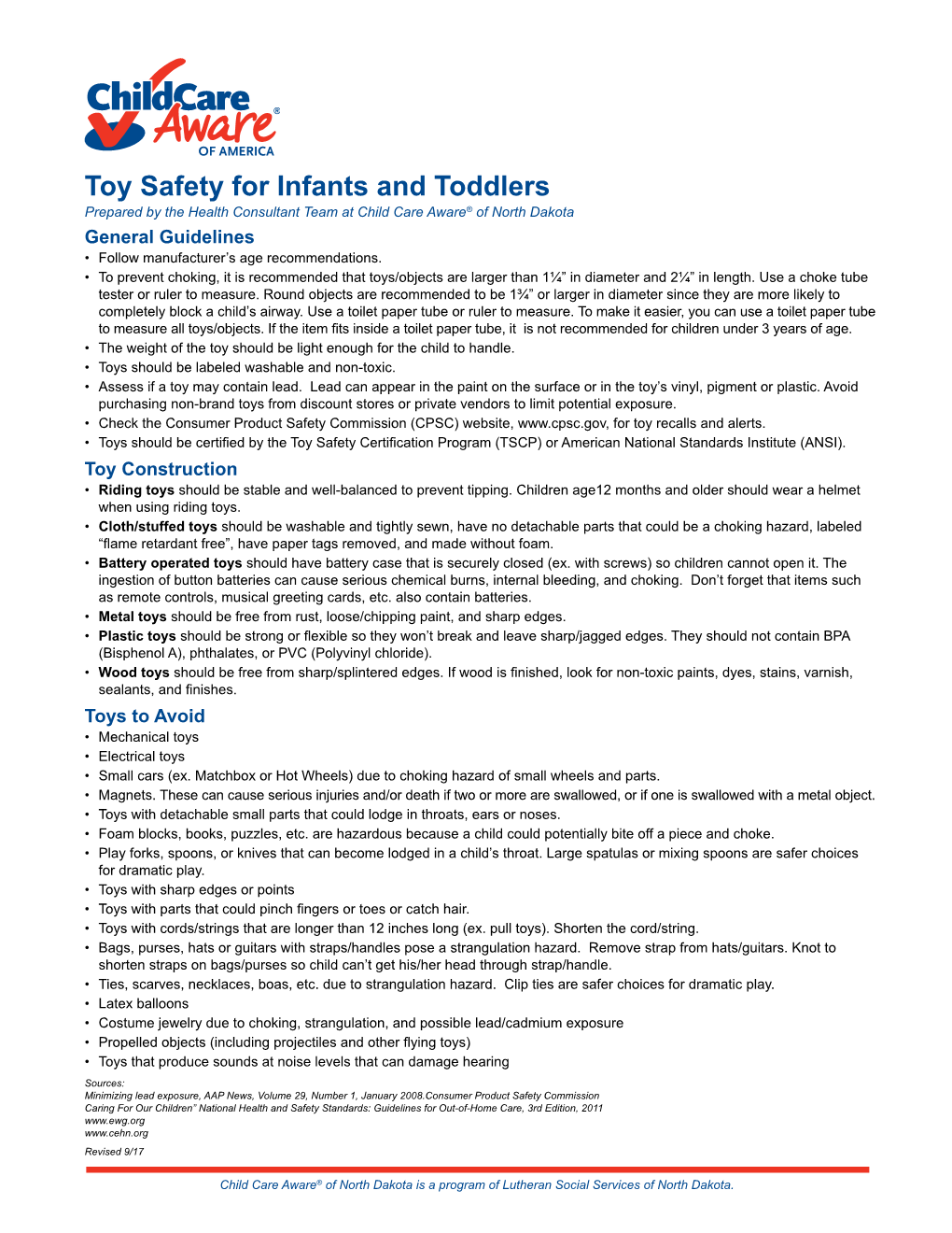 Toy Safety for Infants and Toddlers