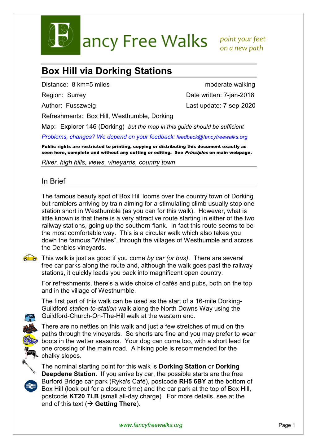 Box Hill Via Dorking Stations