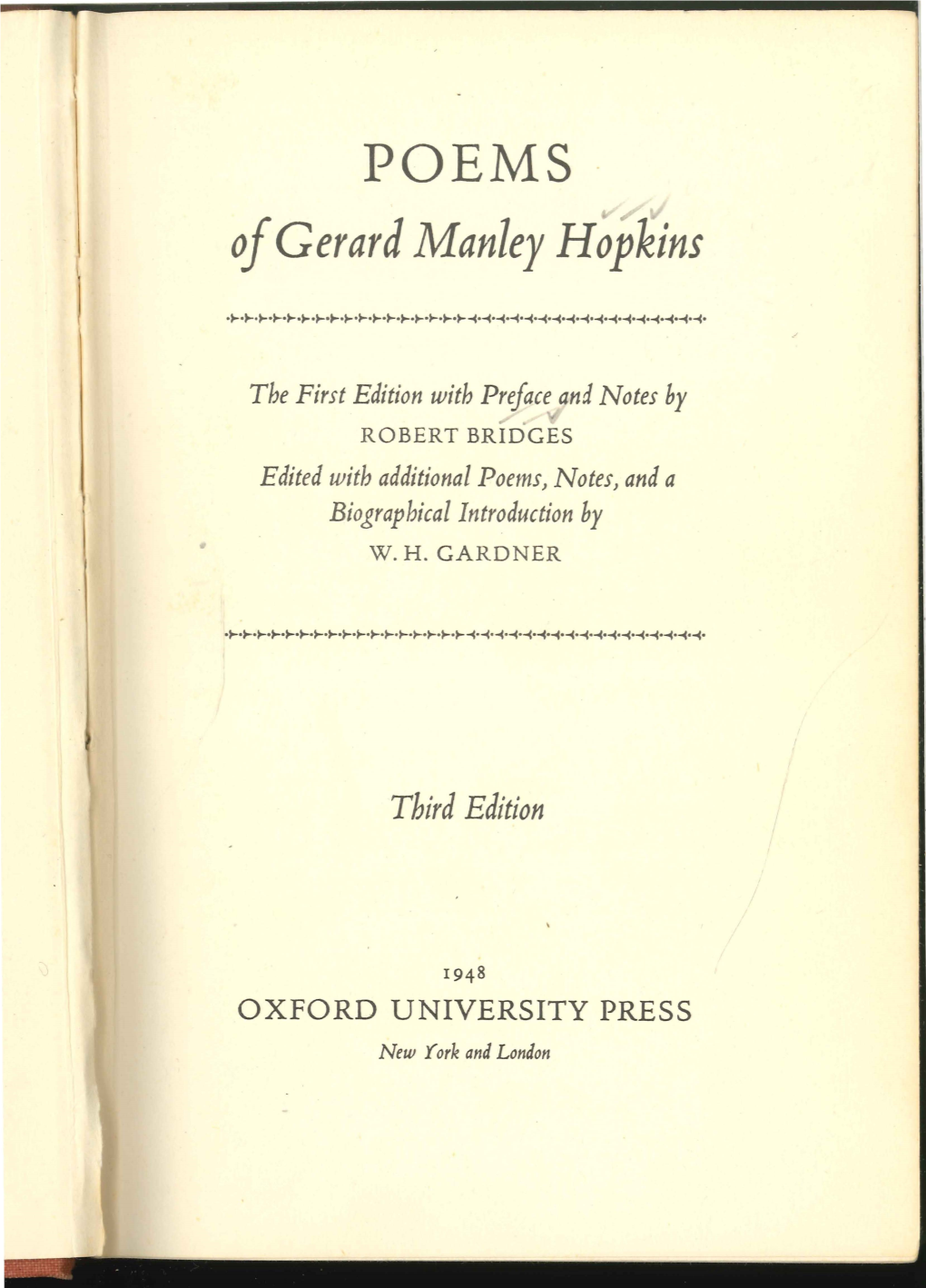 Of Gerard Manley Hopkins