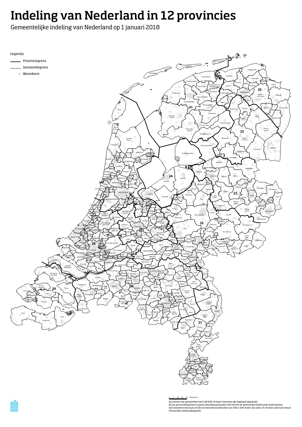 12 Provincies 2018 Kaart